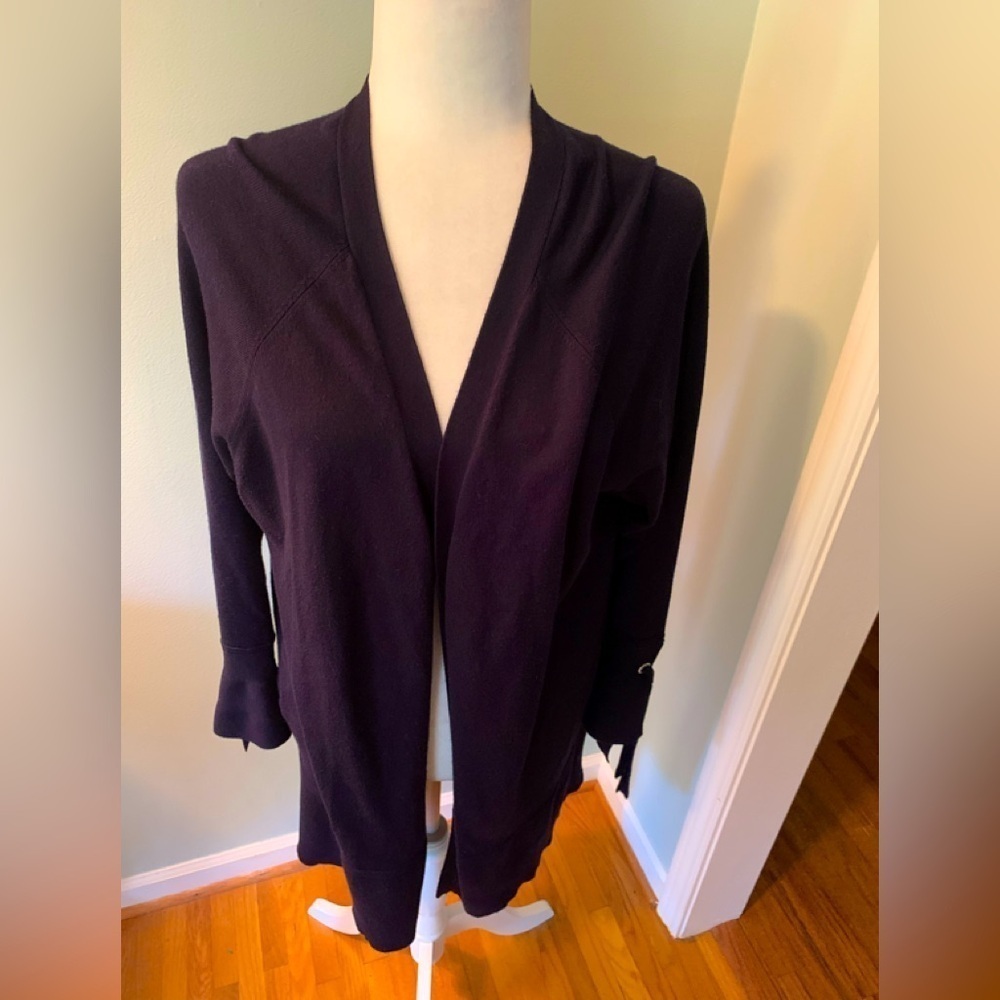 TriBekko 44 navy open-front Sweater, size 1X